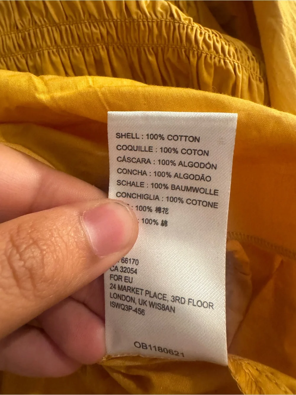Free People Mustard Smocked Peplum Blouse Women's Size Large Boho cottagecore